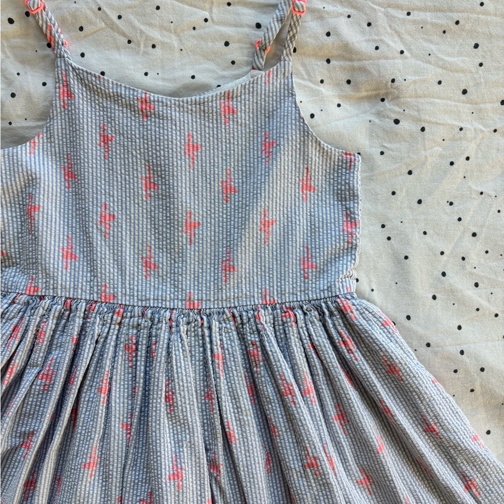 Gymboree Blue with Pink Flamingos Casual Kids Dress